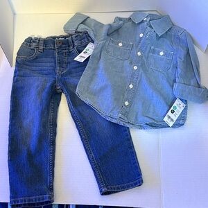 OshKosh B'gosh Blue Denim Shirt and Jeans Set